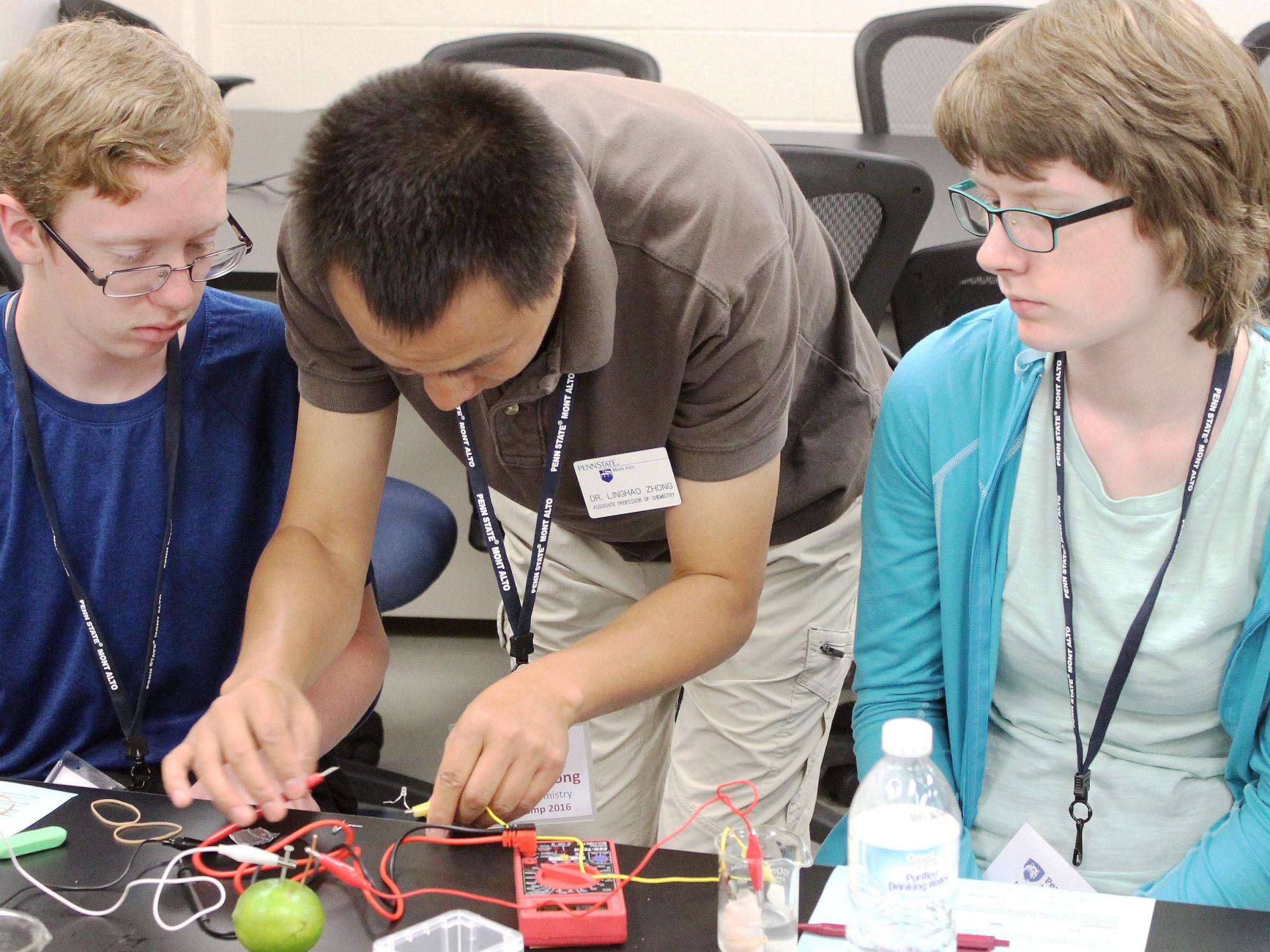 Penn State Mont Alto STEM Camp chemistry activity.