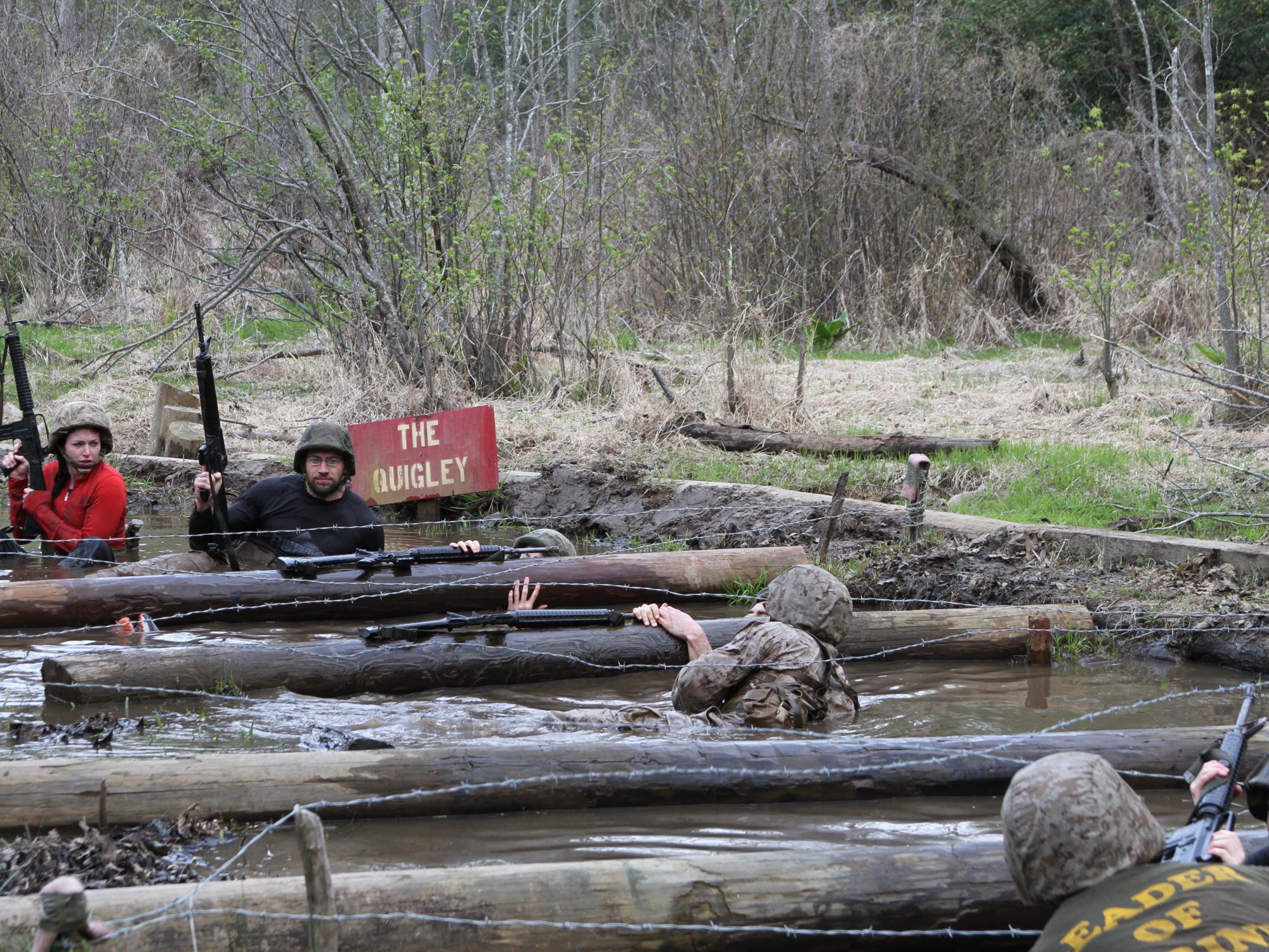 Students tackle the Quigley on their leadership immersion at Quantico