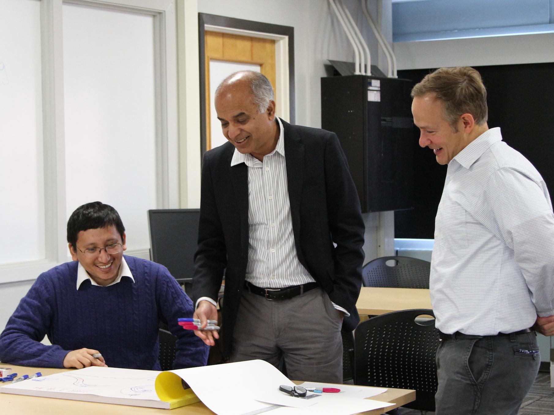 Participants presented their project designs to Jacob Stephens. 