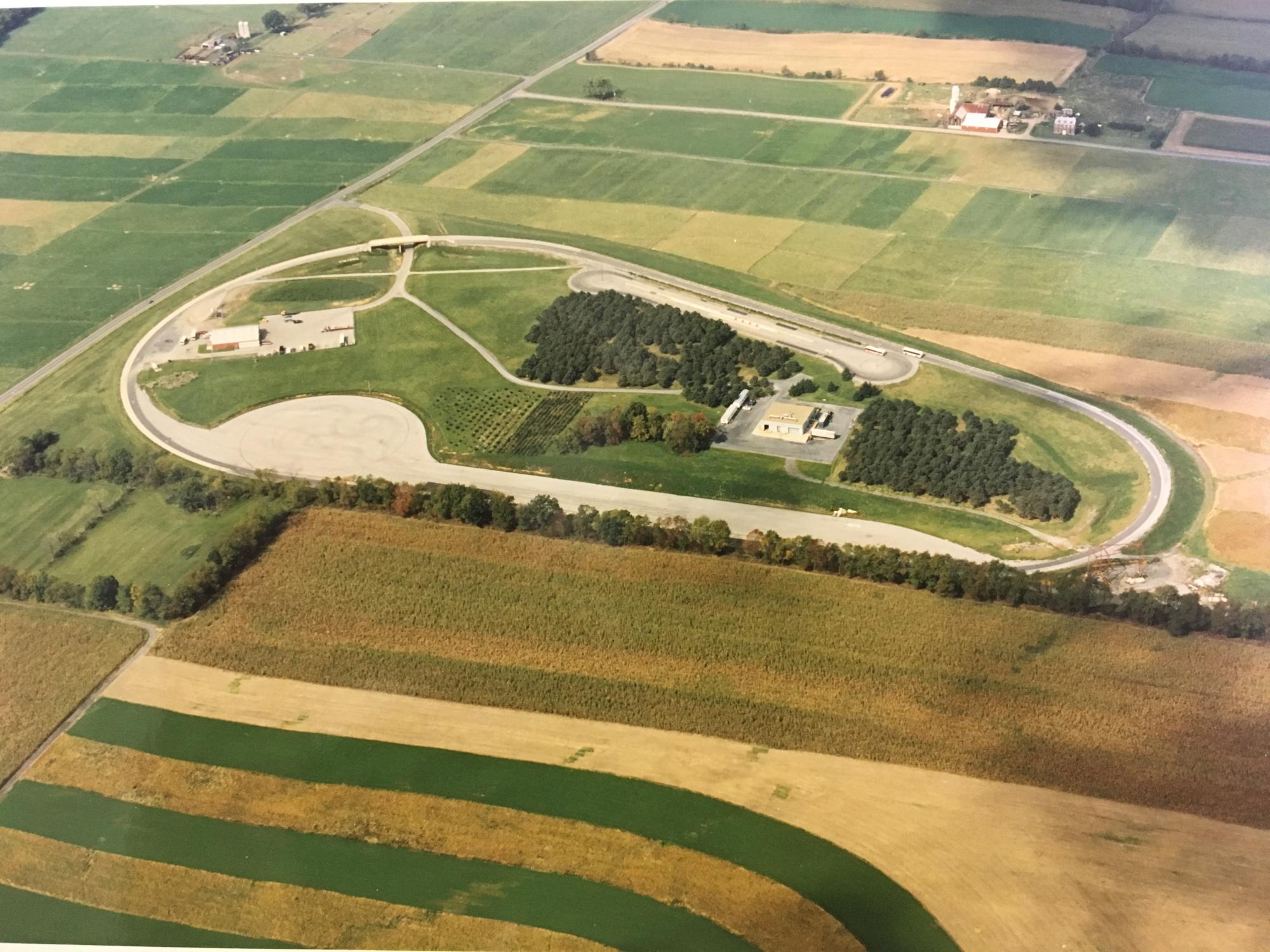 Aerial image of Larson Transportation Institute test track in color