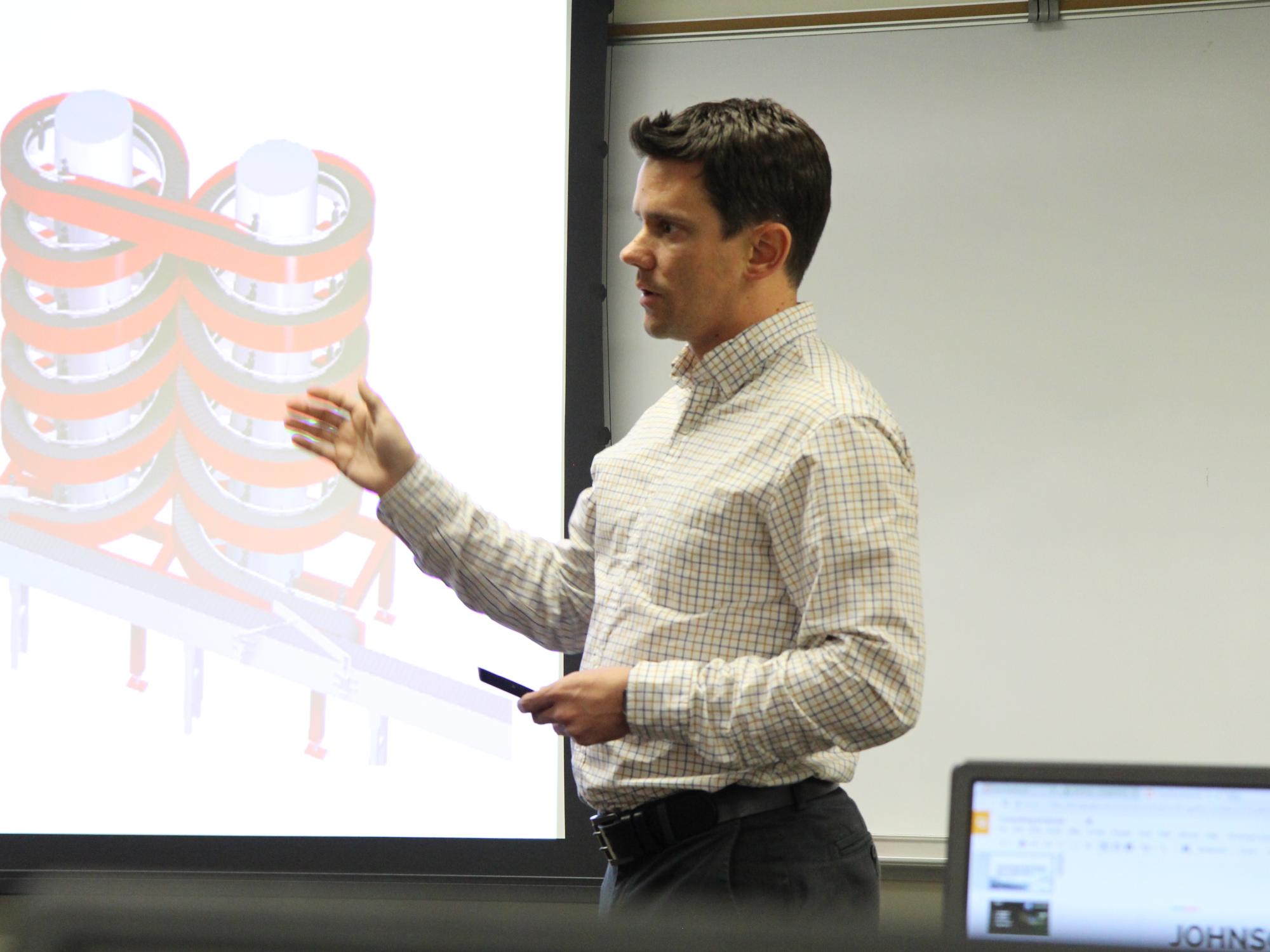 Engineering management student presenting