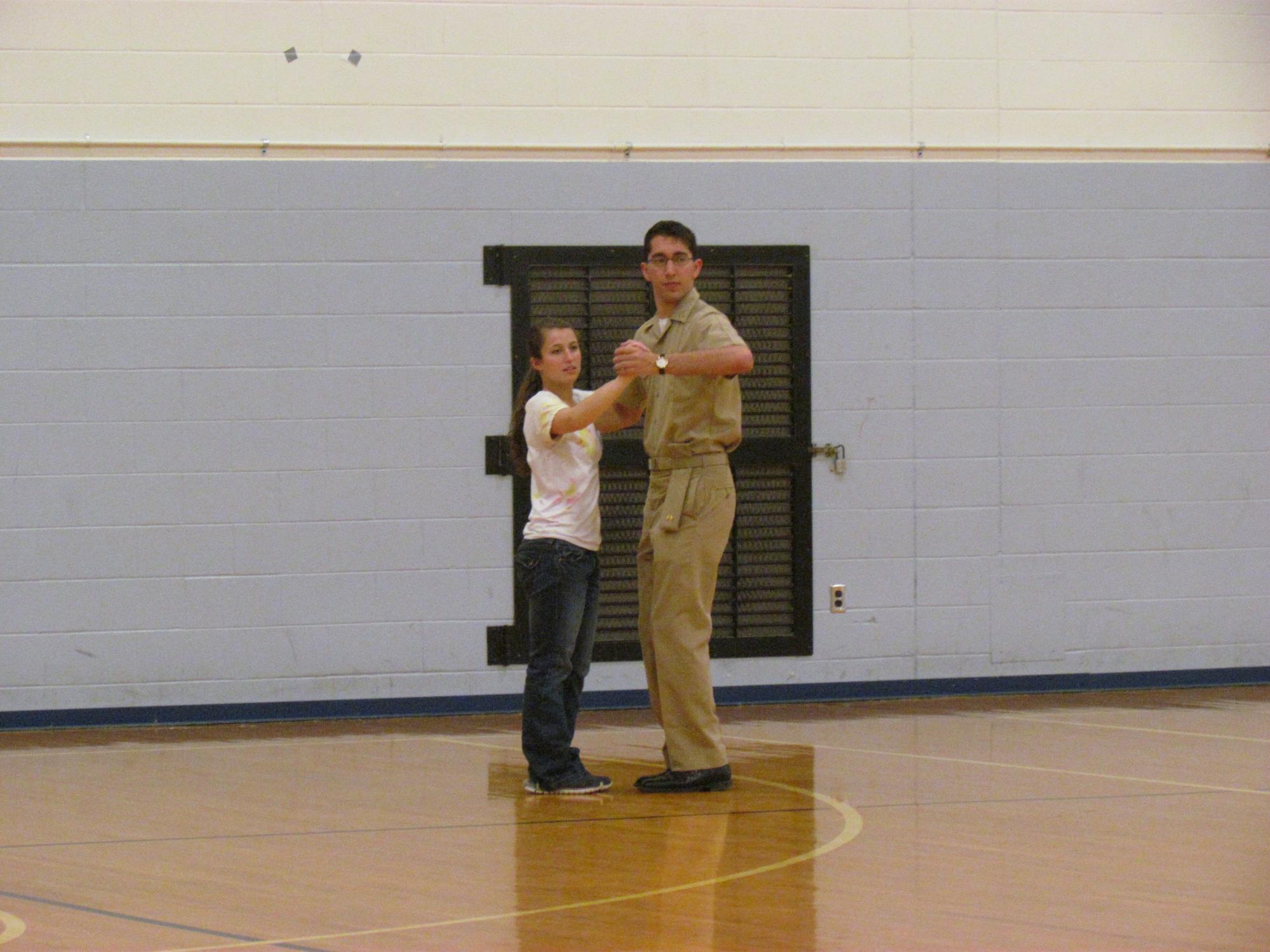 KINES 017 Ballroom Dance class practicing