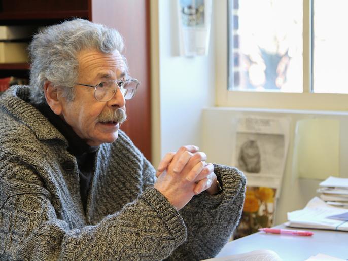 Cutler advises students during his office hours. 