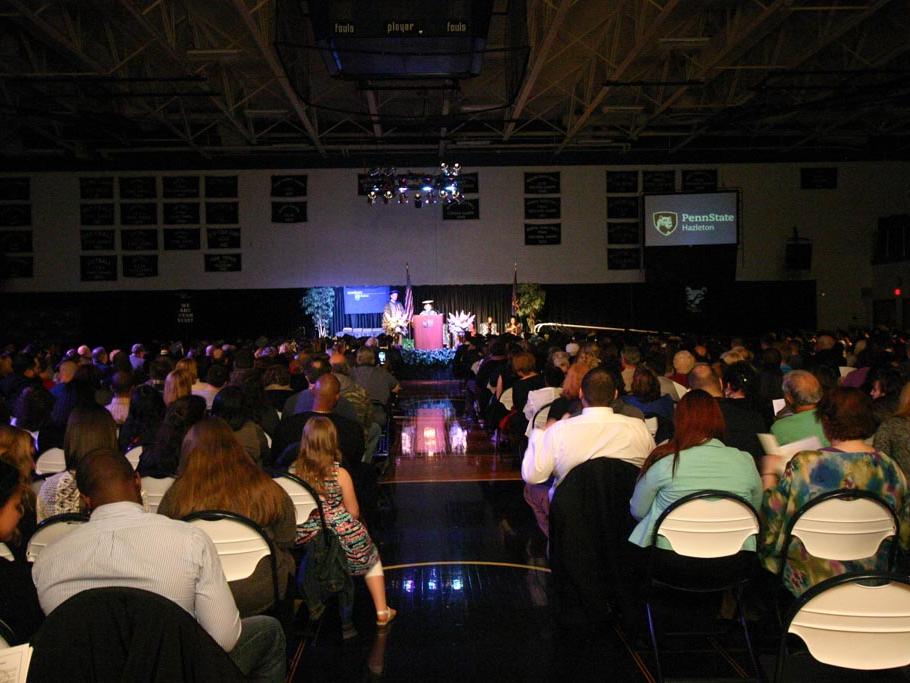 Famlies and friends of the graduates filled the gym. 