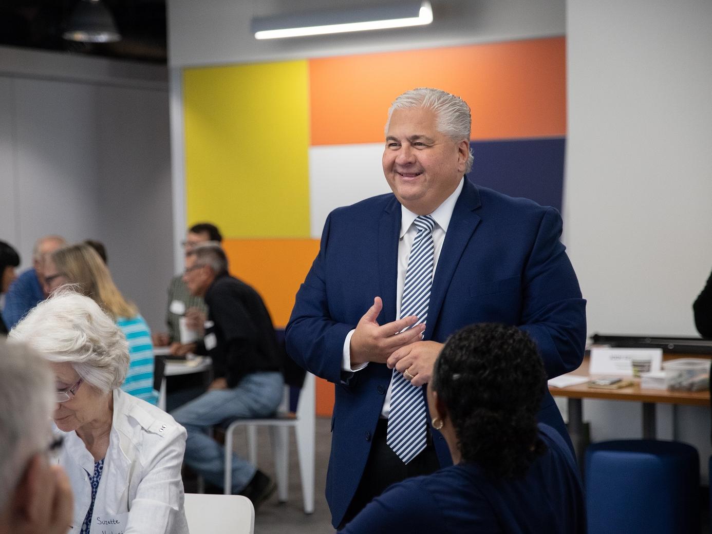 Mayor smiles during reNew Kensington Community Workshop