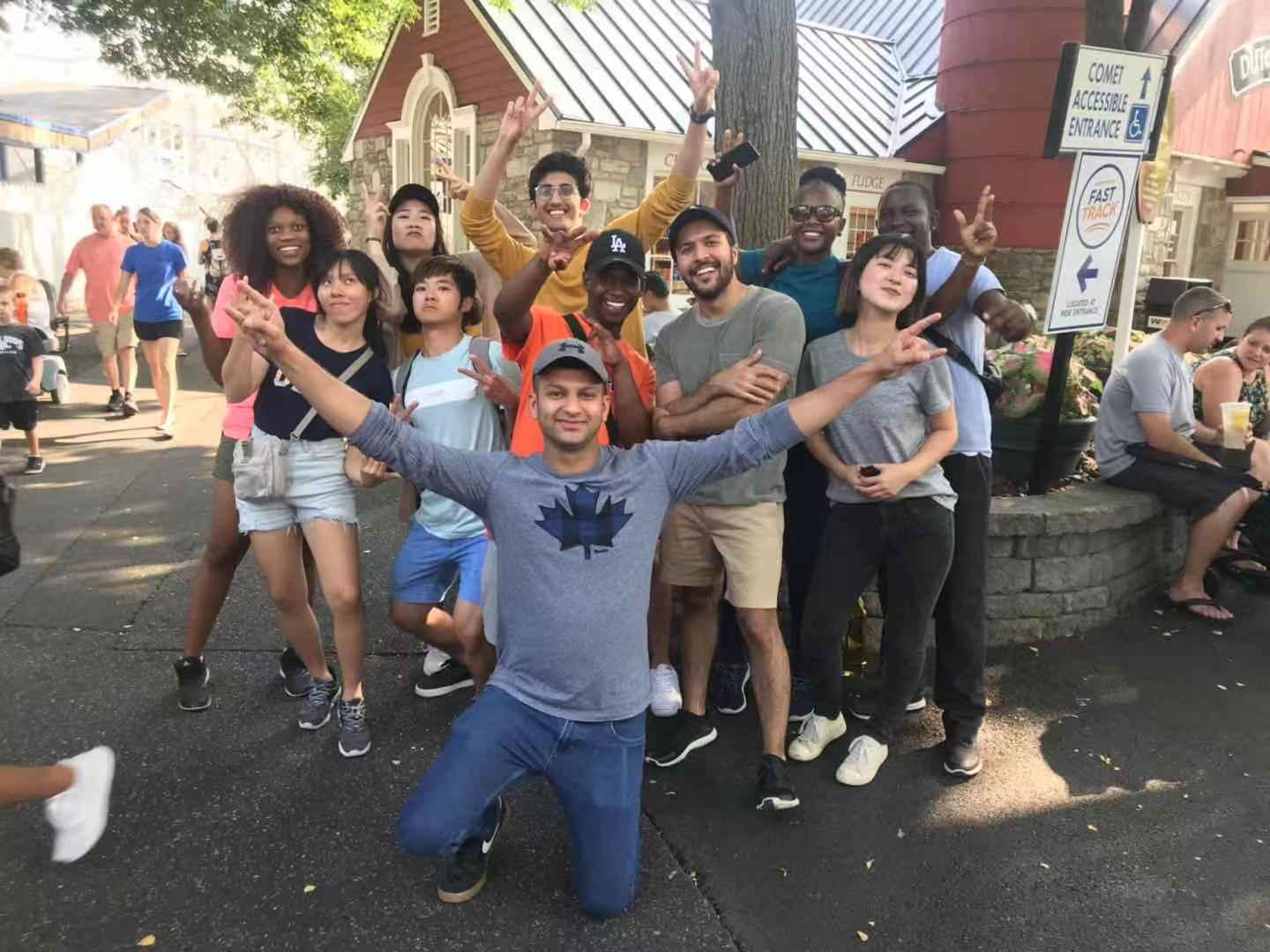 International students participating in the Global Health Exchange Program at Hershey Park.