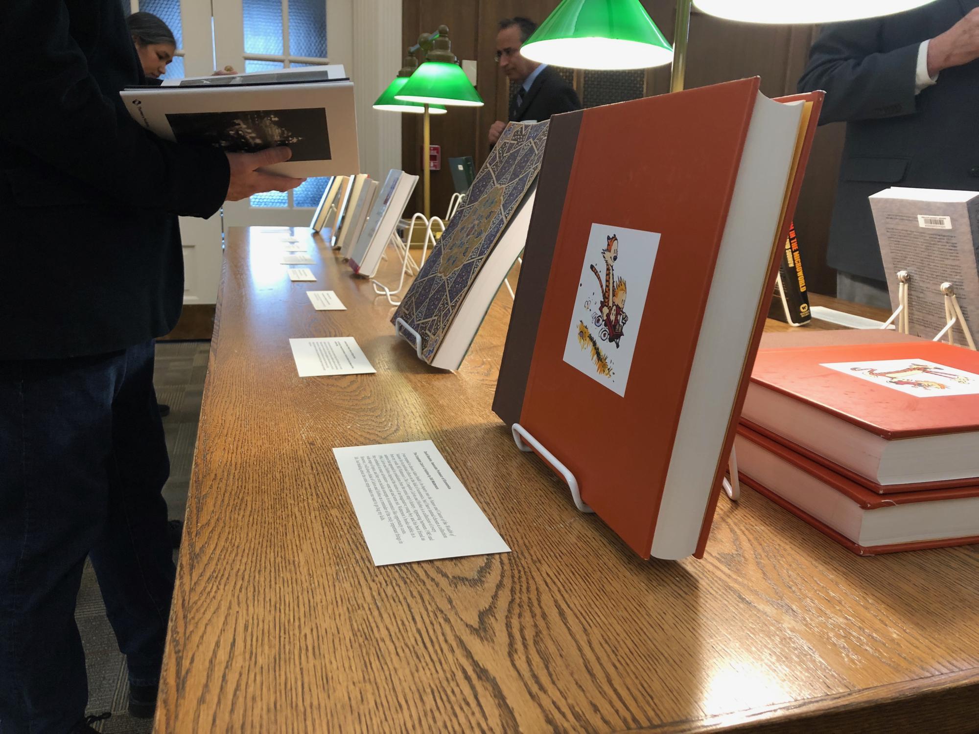 table of books on display