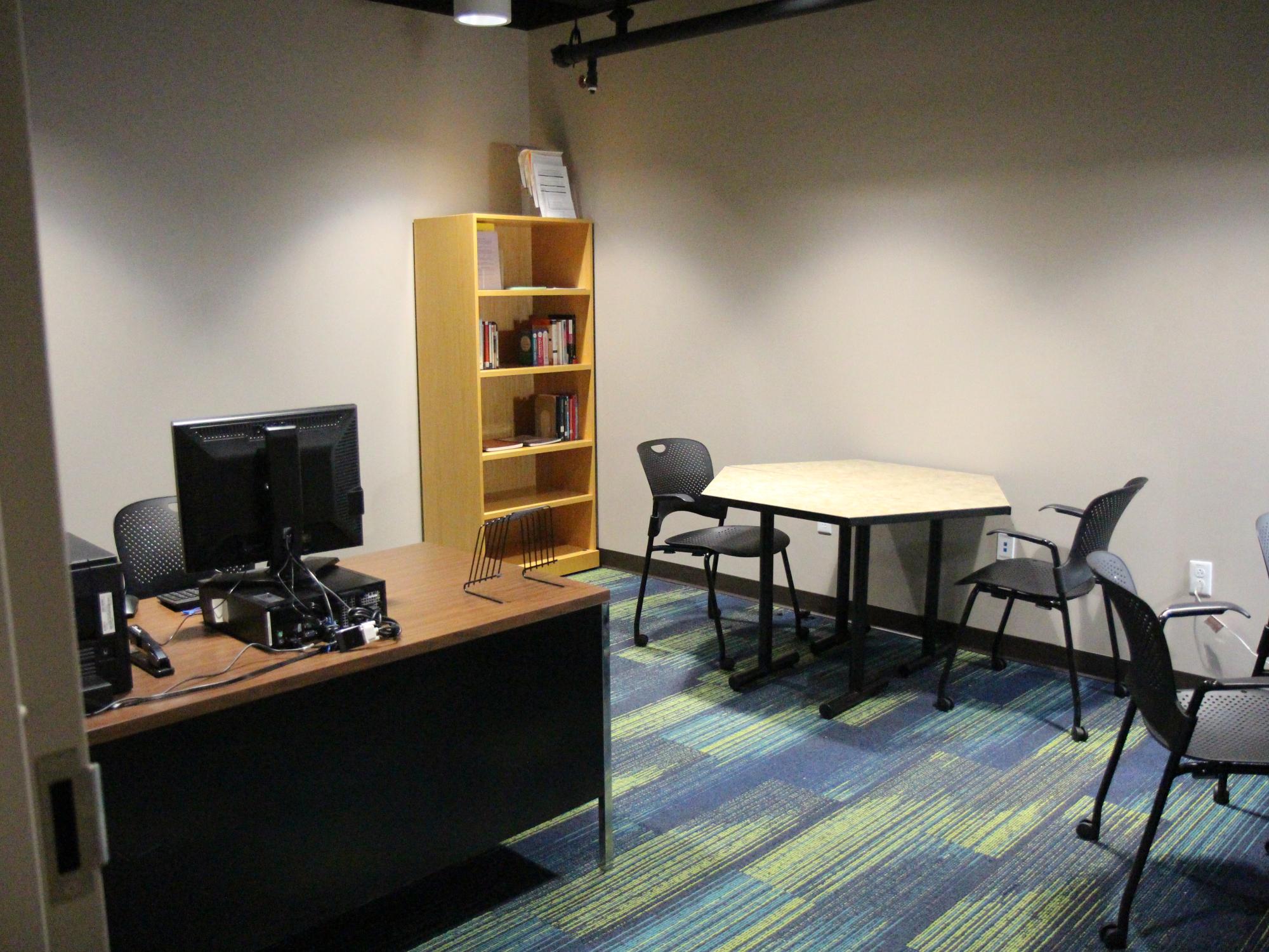 Writing center with space for personal appointments and workshops
