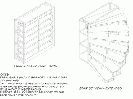 the book shelf design for Into the Woods