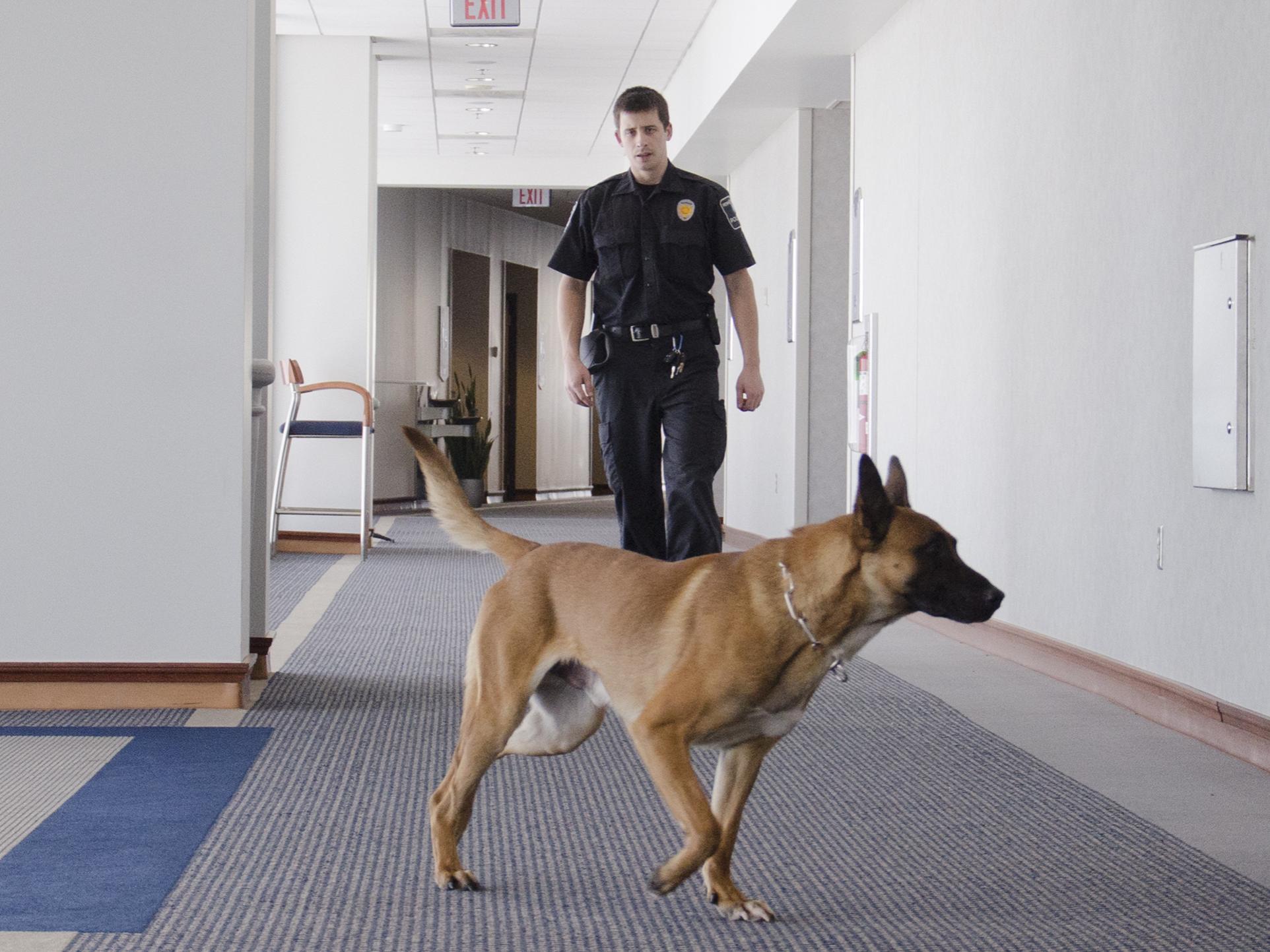 Officer Dustin Miller and police dog Rudie