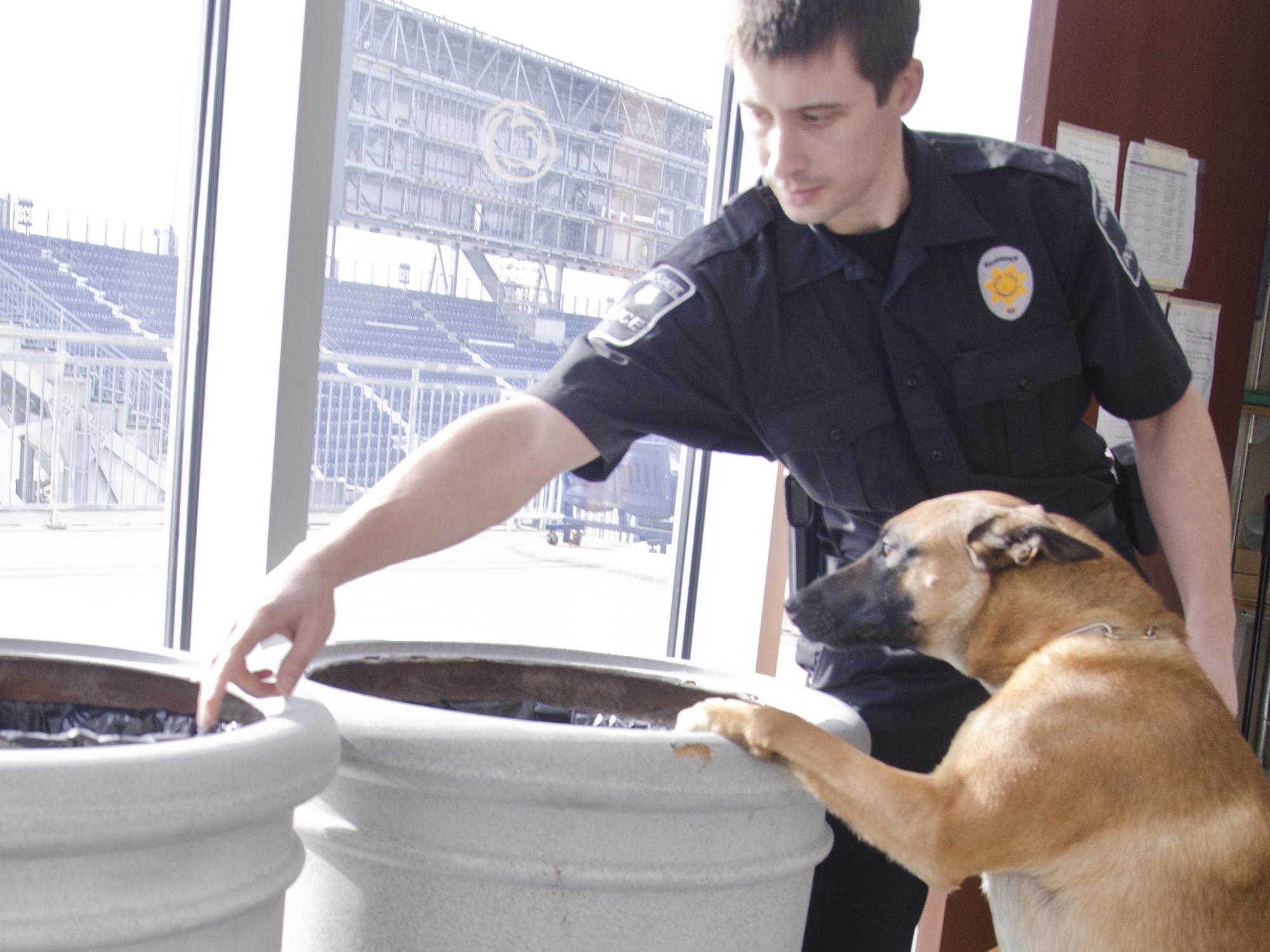 Officer Dustin Miller and police dog Rudie