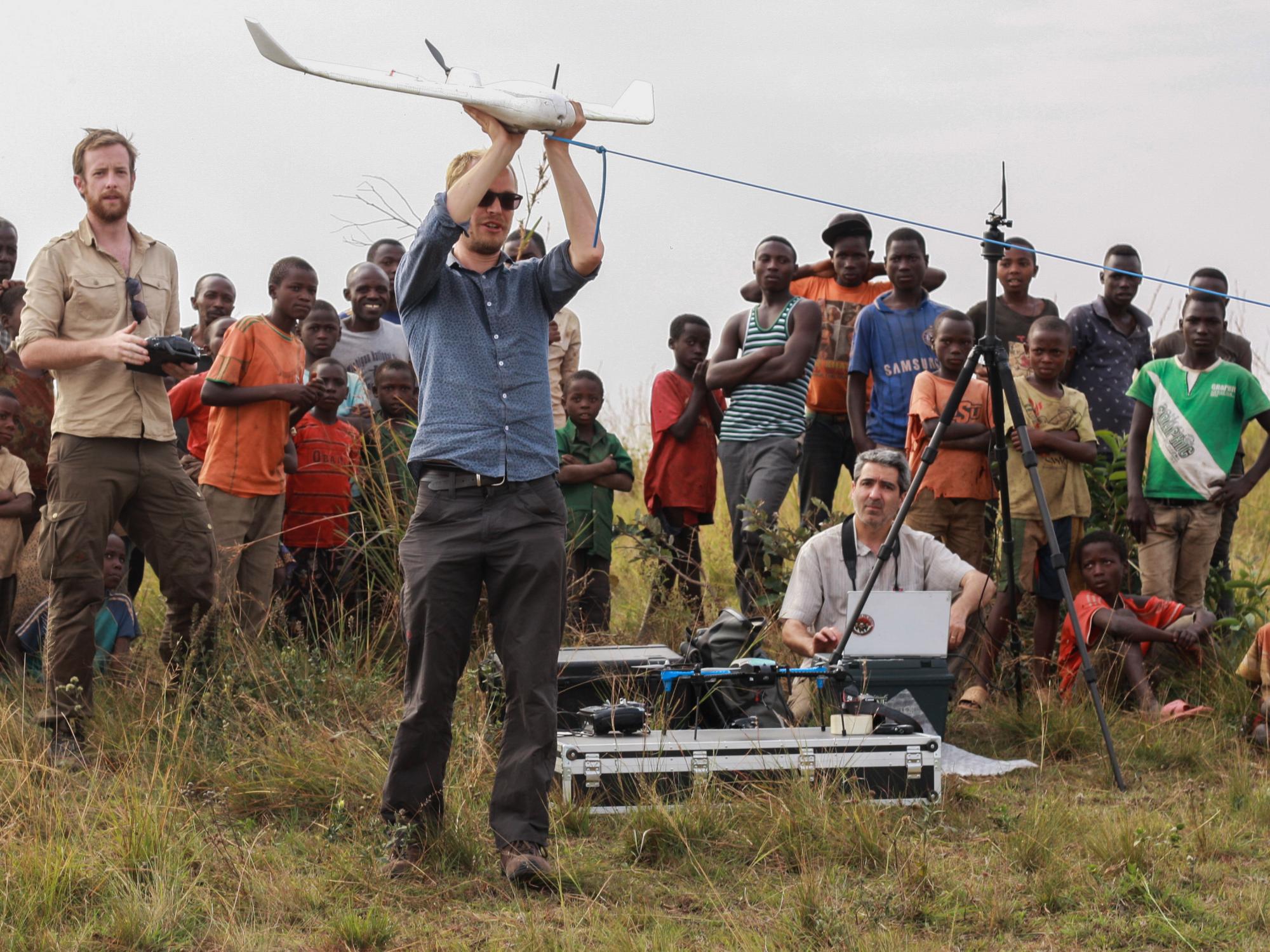 Kerby and crew launch drone