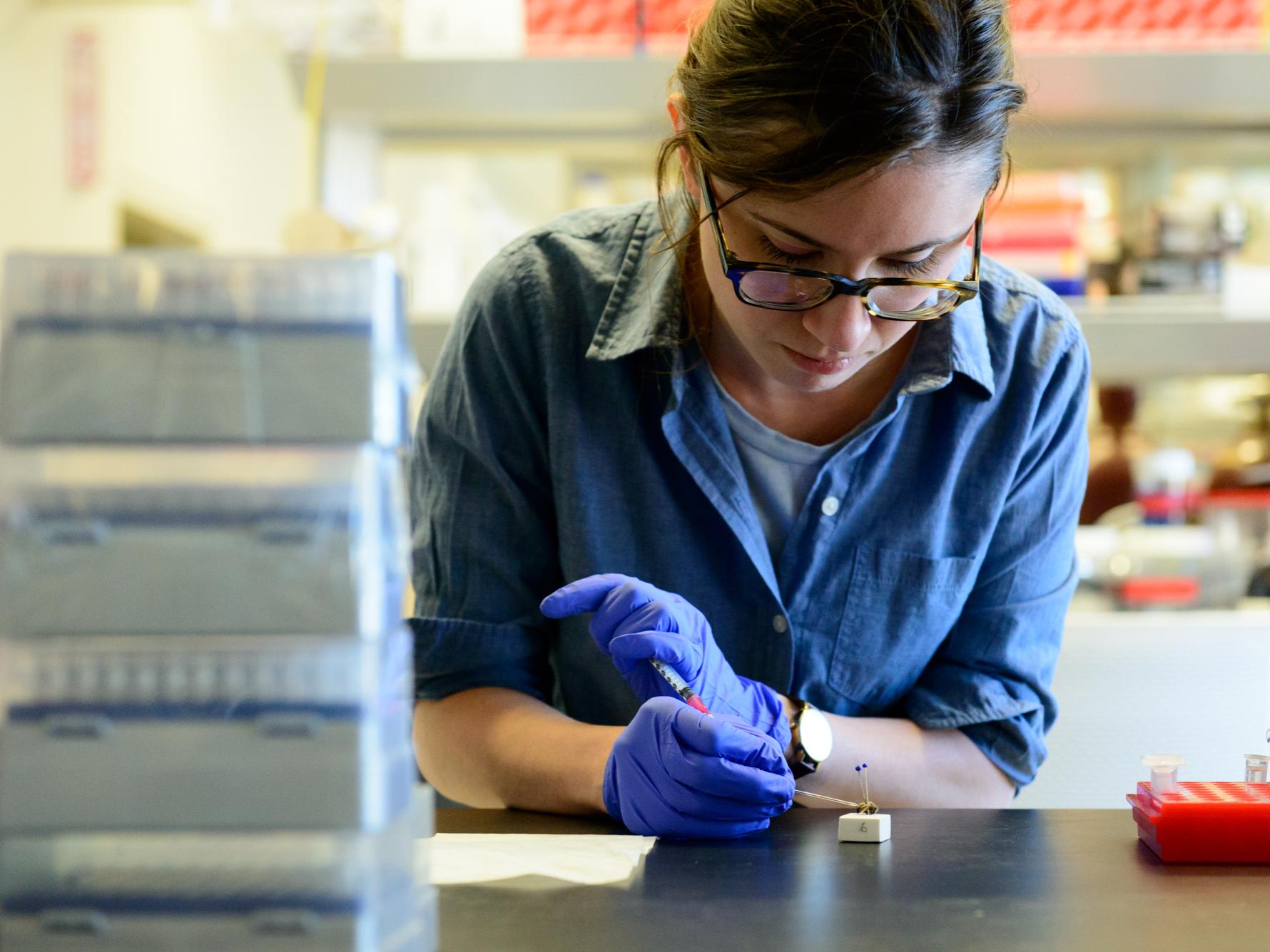Woman works in lab