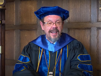Chancellor Lawler in commencement regalia 