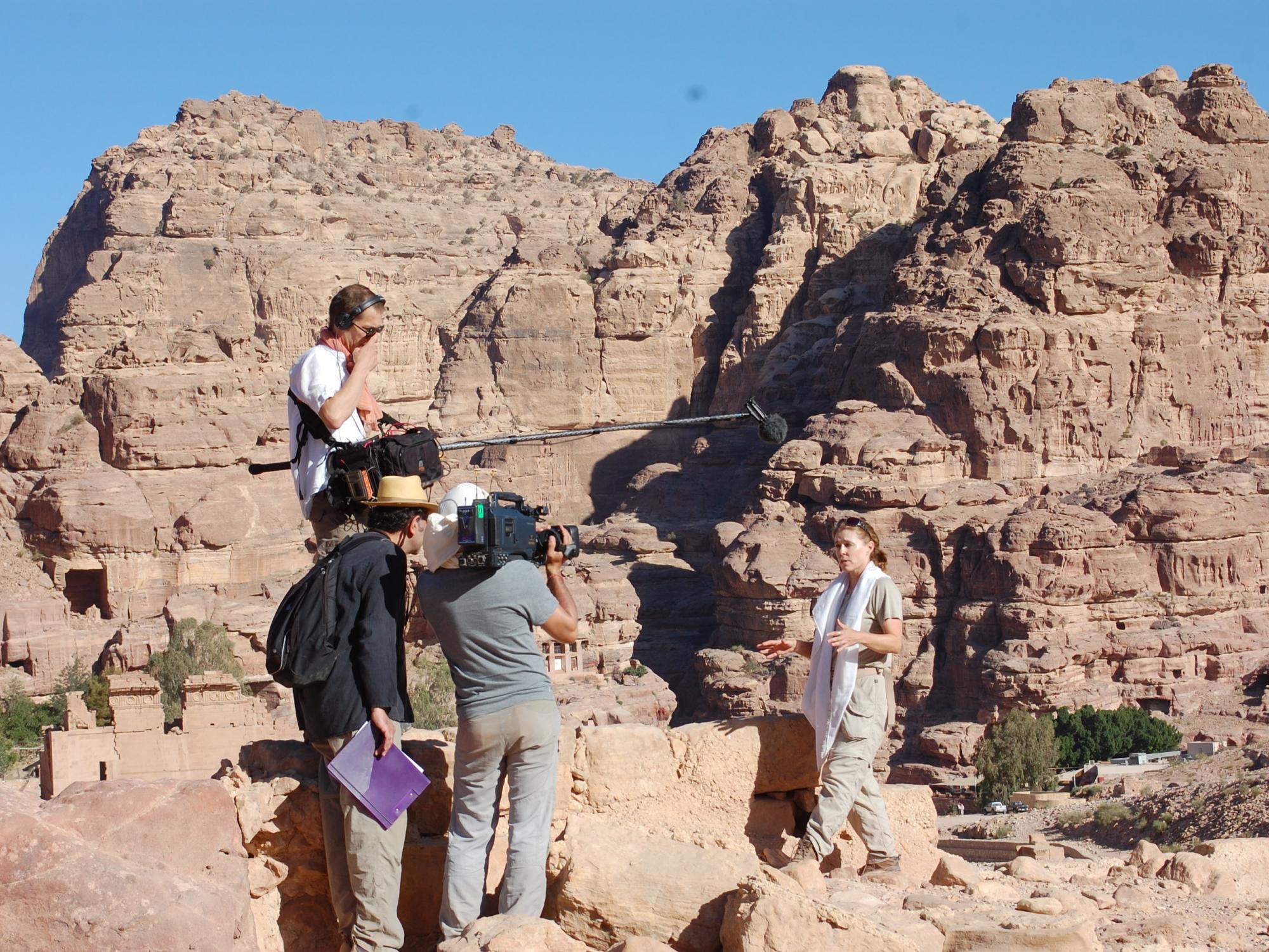 Leigh-Ann Bedal, associate professor of anthropology, at an archeological dig in Jordan