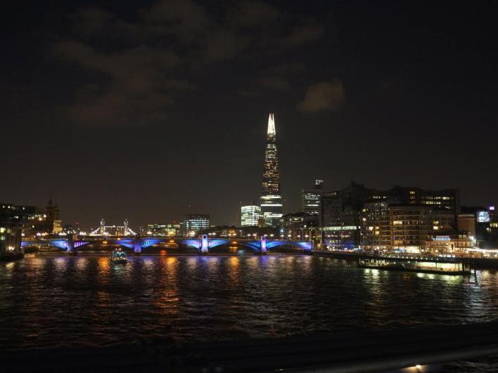 A view of London at night
