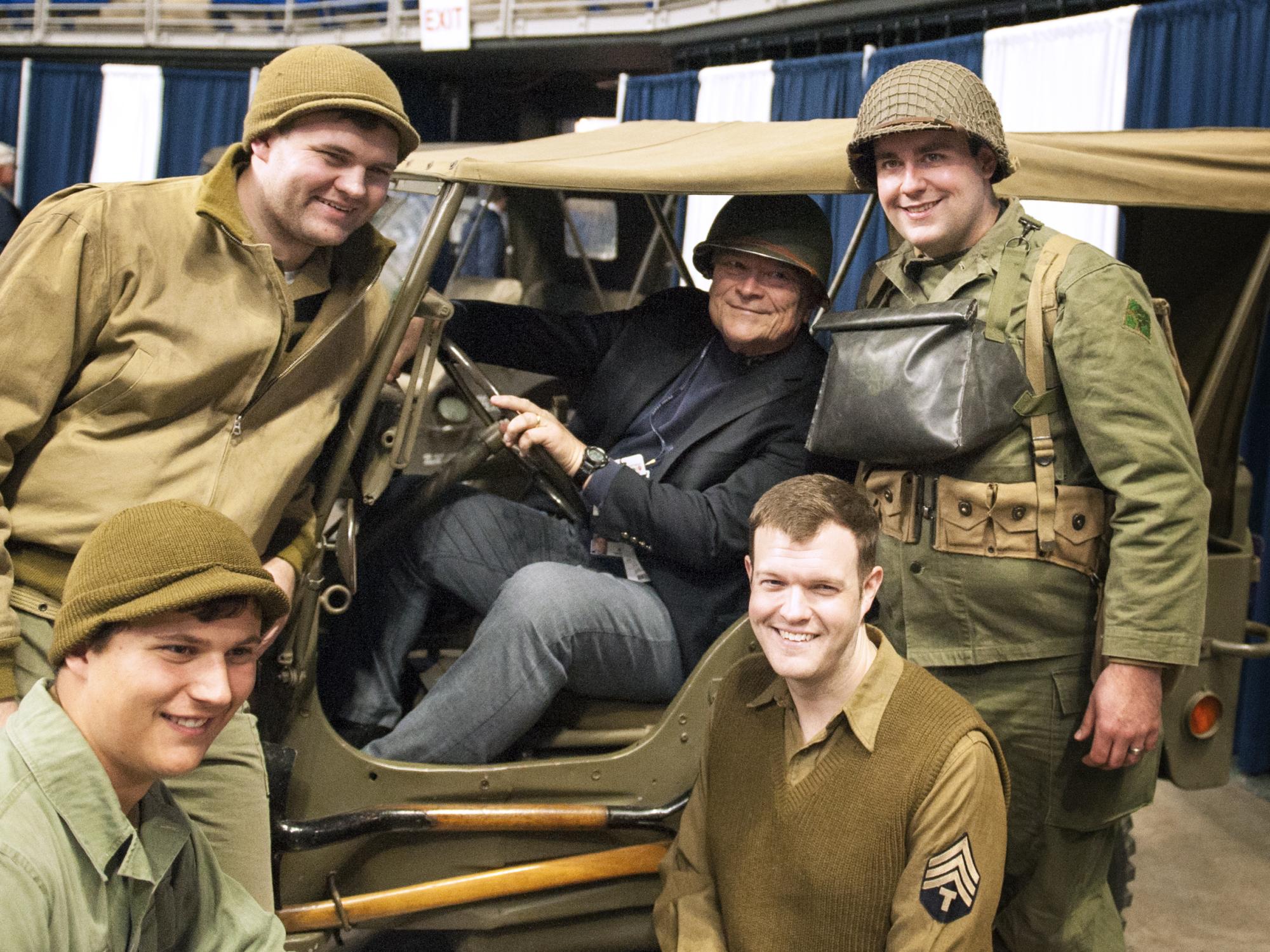 President Barron with WW2 re-enactors