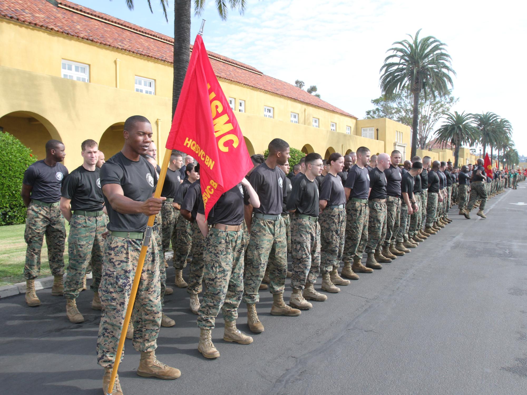 Marines at the Recruit Depot in San Diego.
