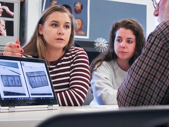 Two women who are biomedical engineering students at Penn State