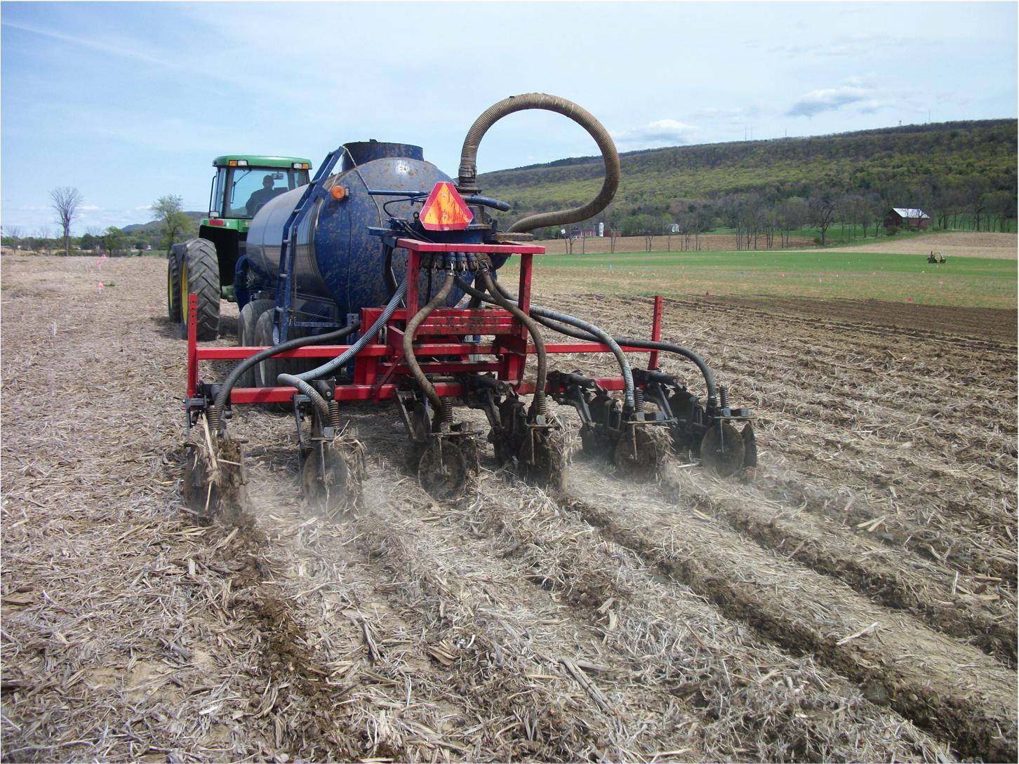 Manure injector at work