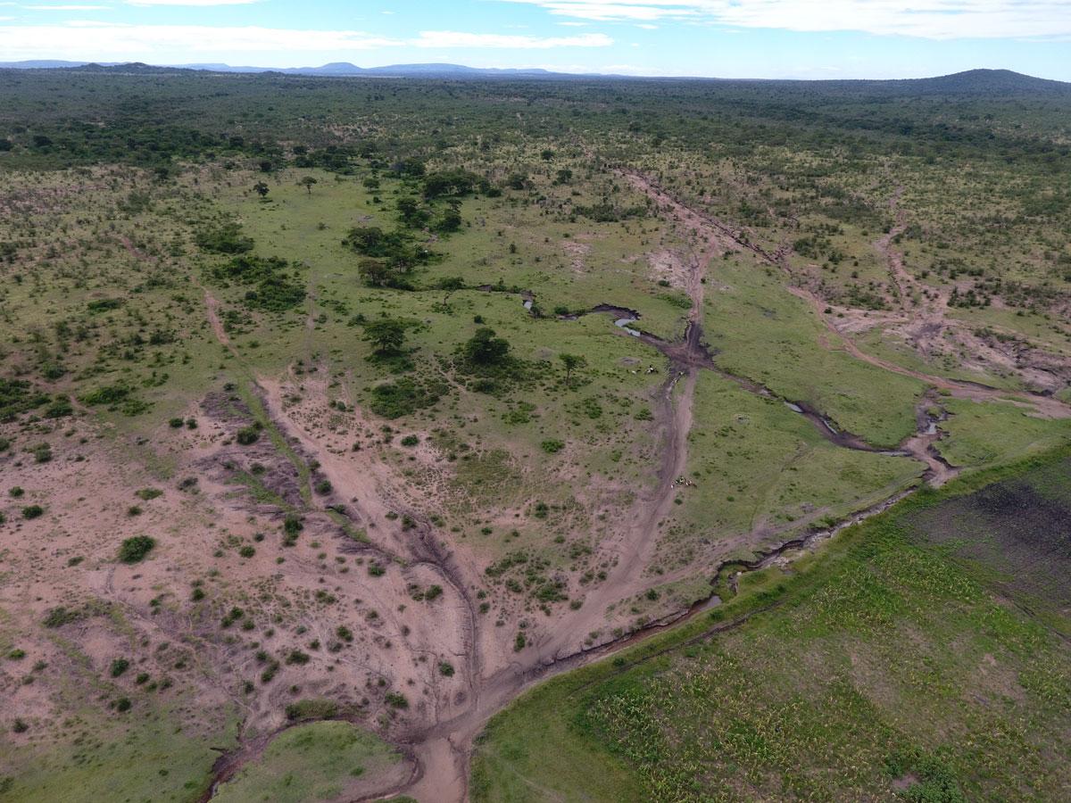 farmland borders protected land in Africa