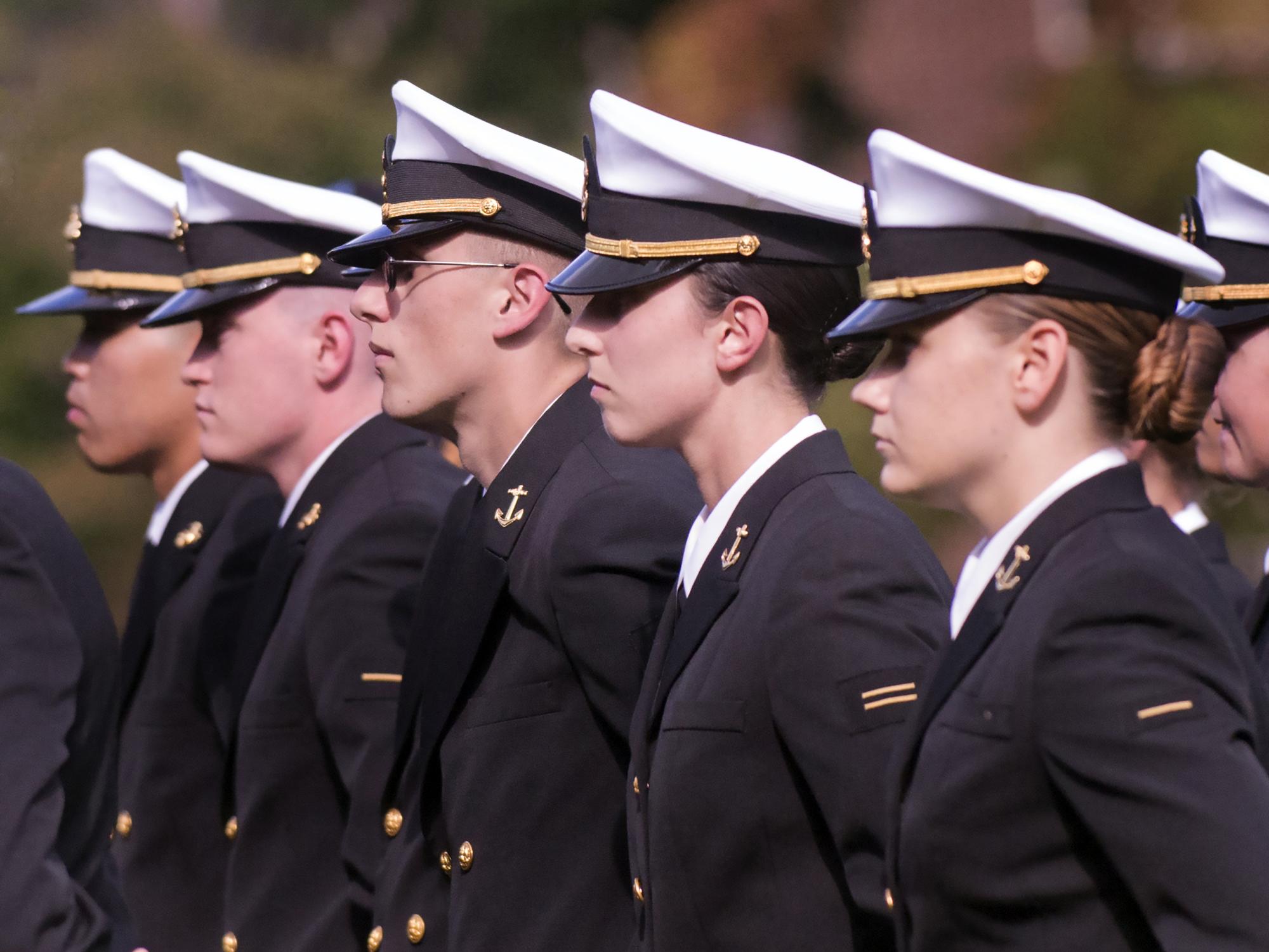 NAVY ROTC in formation
