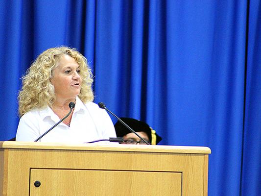Diane Chamberlin, director of enrollment management, presented the incoming Class of 2016.