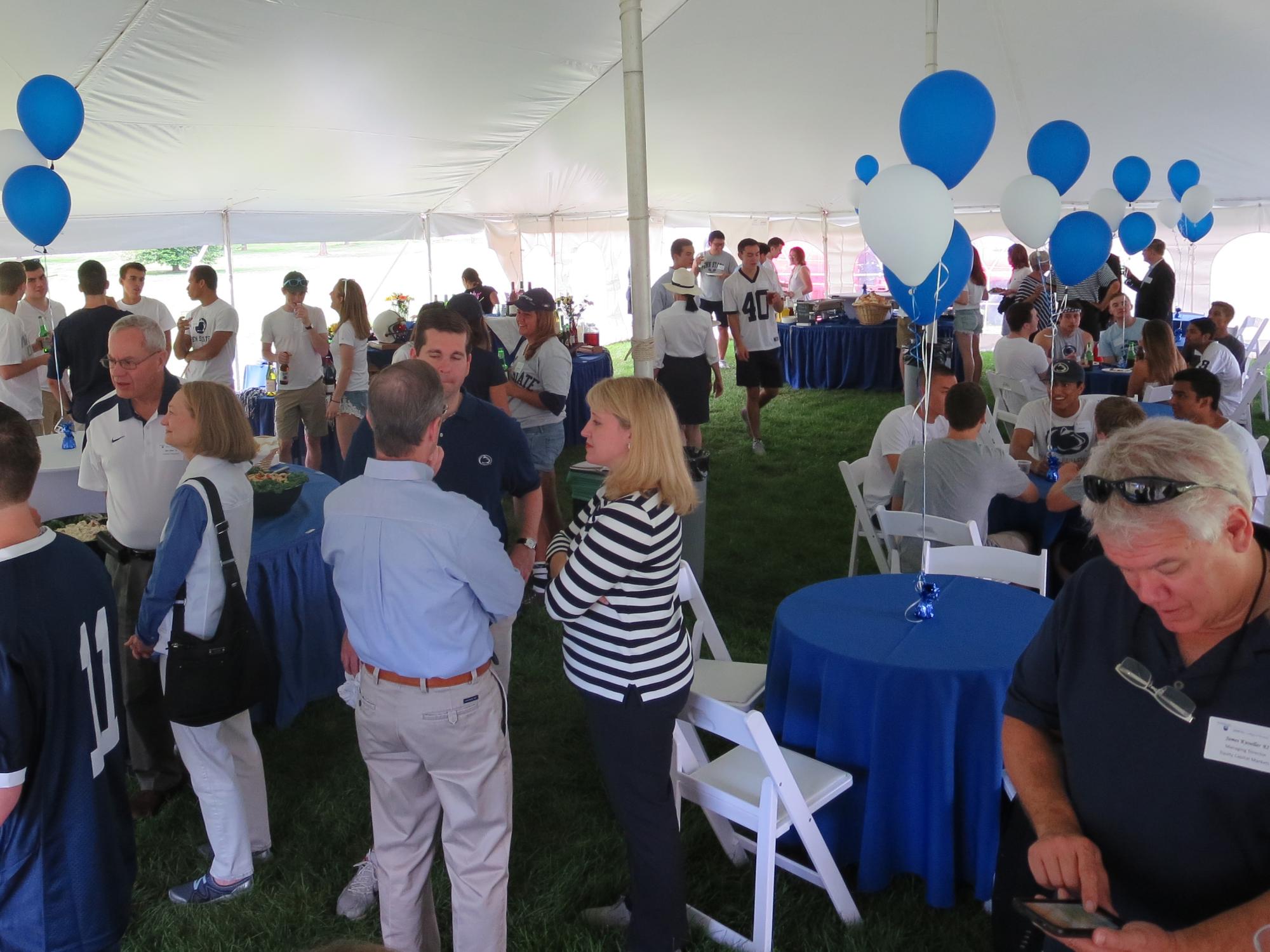 A celebration commemorating the 10th anniversary of the Nittany Lion Fund was held on the Business Building meadow.