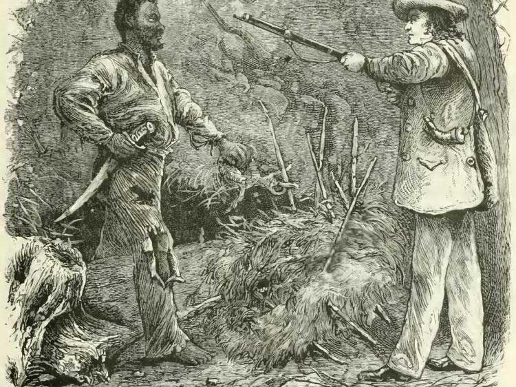"Discovery of Nat Turner," wood engraving illustrating Benjamin Phipps's capture of Nat Turner on October 30, 1831