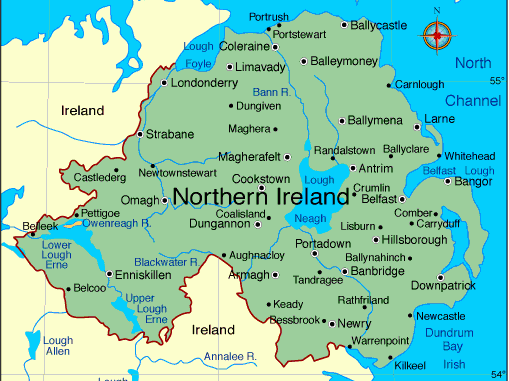 north ireland map