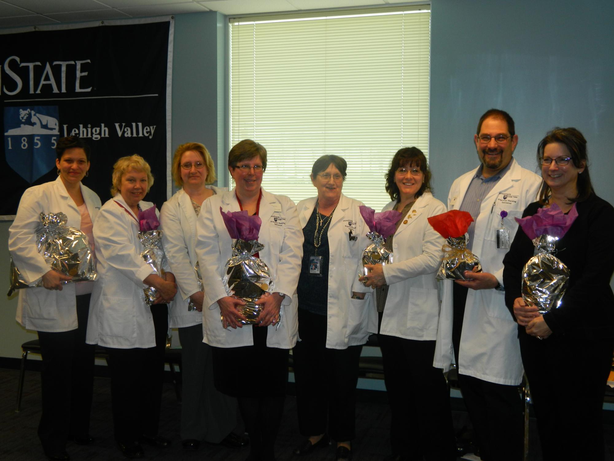 Instructors for Penn State Lehigh Valley's Practical Nurse program pose at the 2013 graduation ceremony.