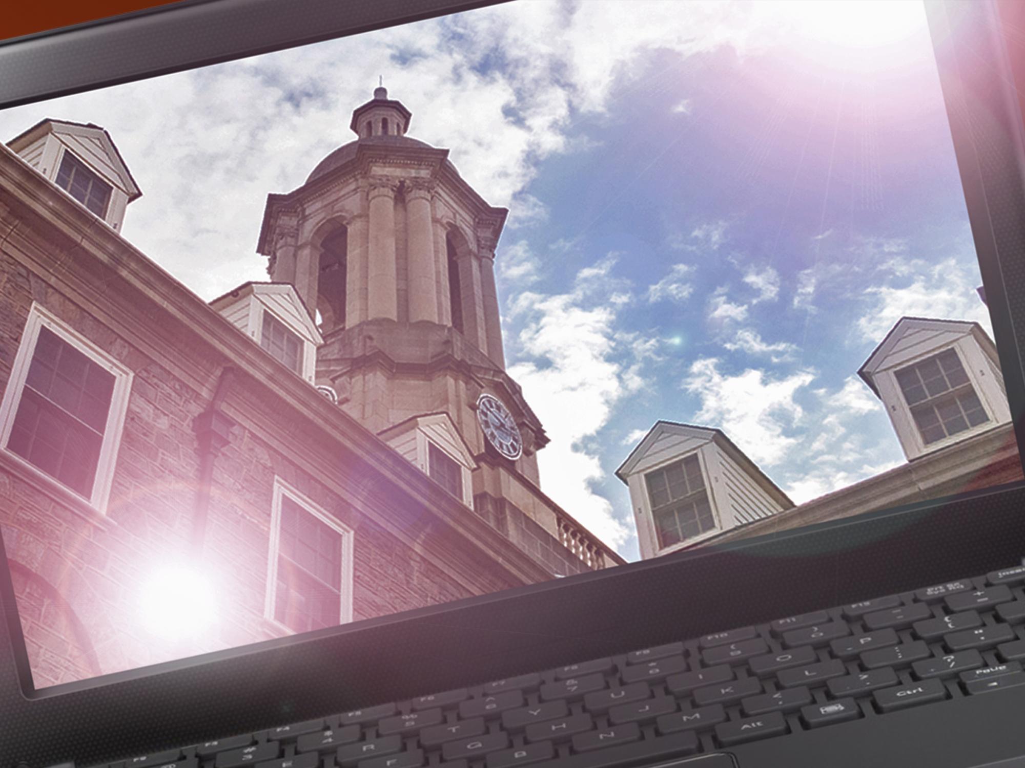 Old Main on a computer screen