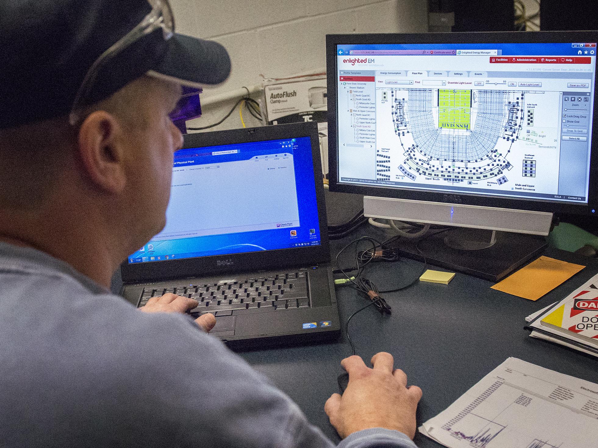 Steve Huger monitors systems for Beaver Stadium