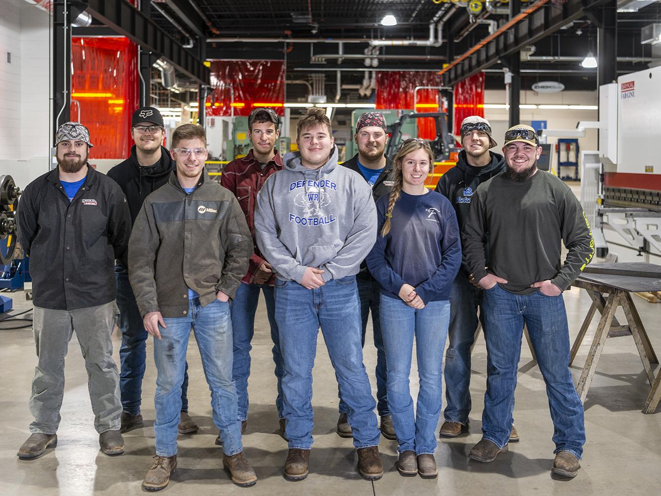 Welding students standing together at Penn College