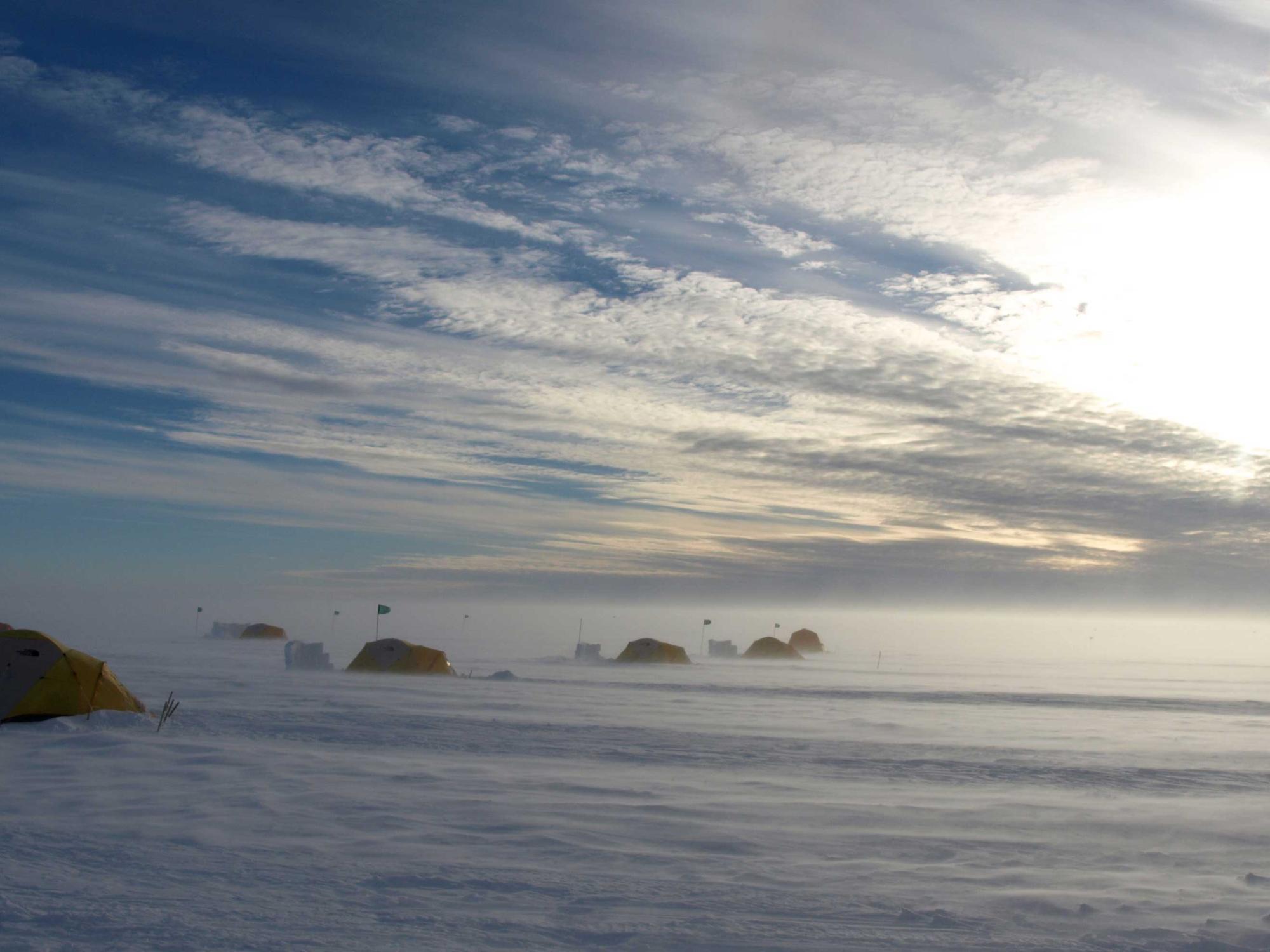 camp on Pine Island Glacier