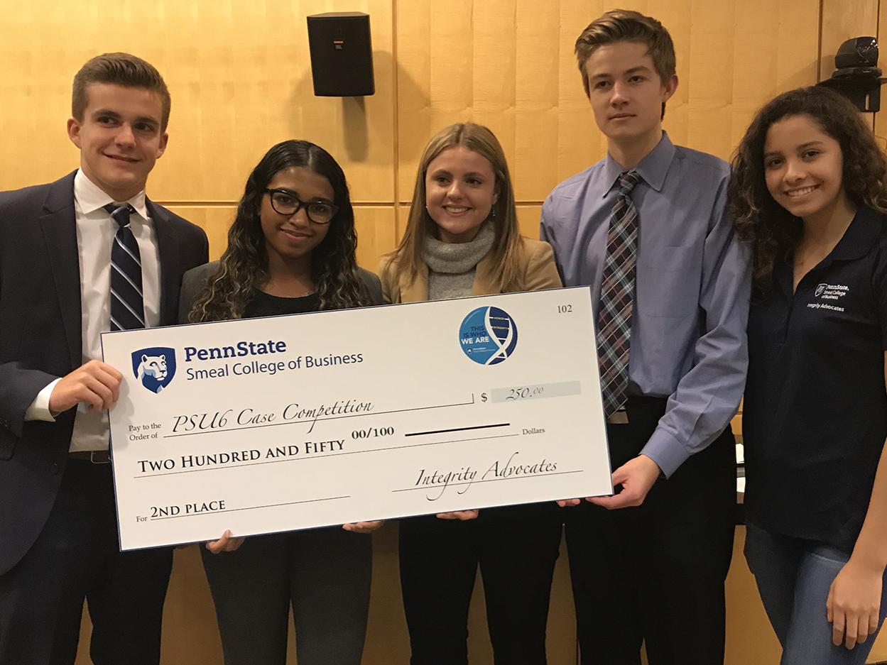 A photo of the PSU 6 case competition second-place team.