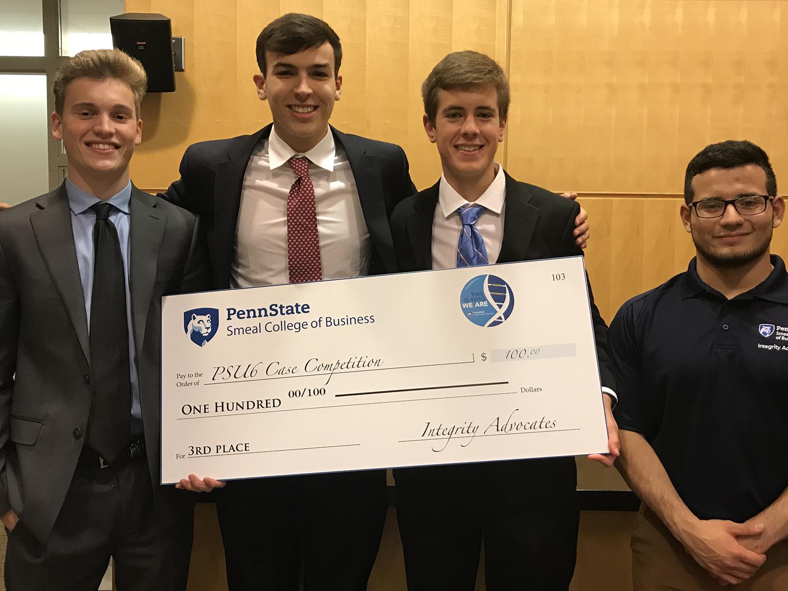 A photo of the PSU 6 case competition third-place team.