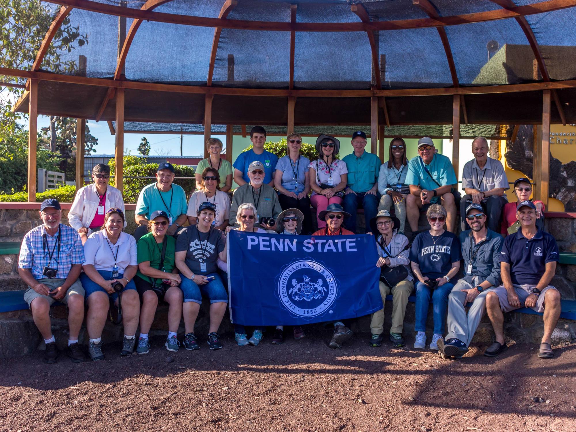 Group of Penn State alumni at the Charles Darwin Foundation Research Station, Galapagos Islands