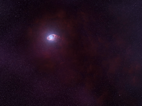 Illustration of a neutron star with pulsar wind nebula