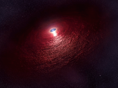 Illustration of a neutron star with fallback disk