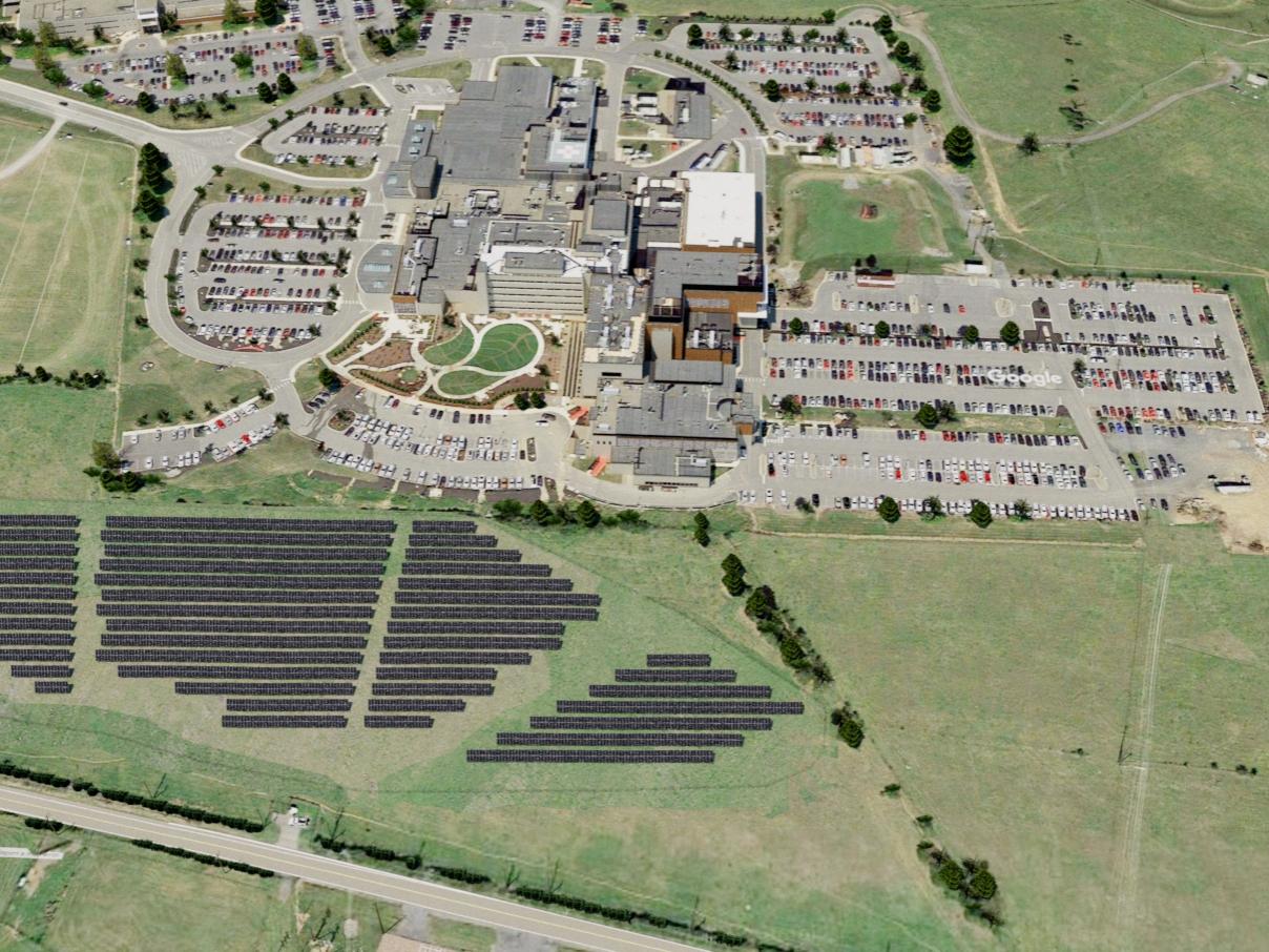 Orchard Road Solar Array aerial rendering