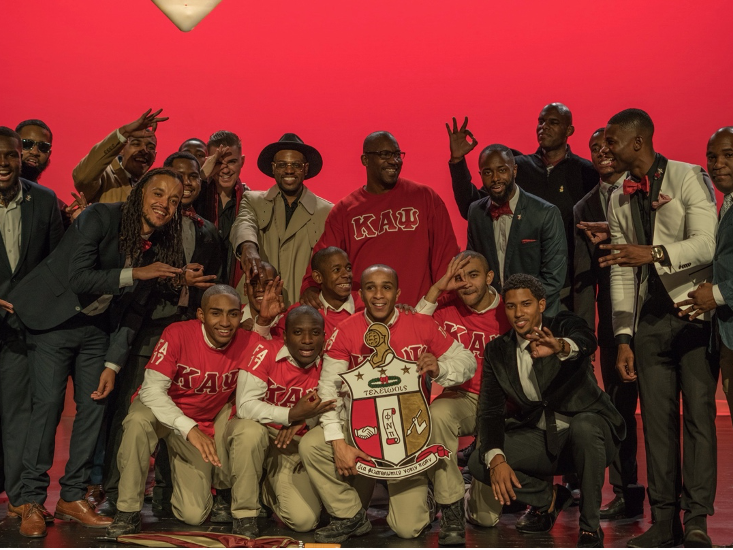 group of students on stage