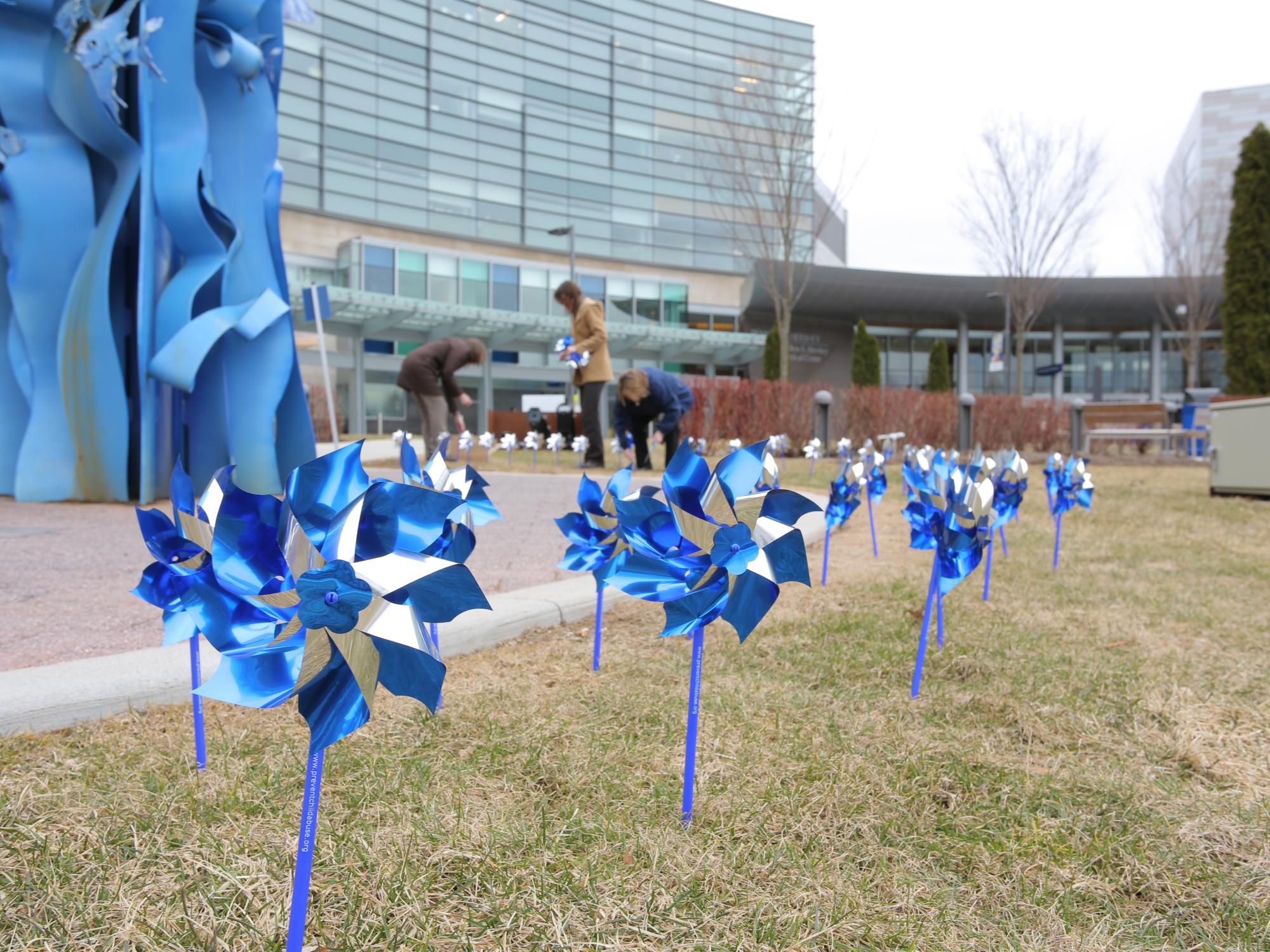 The pinwheel garden at Penn State Hershey Children's Hospital.
