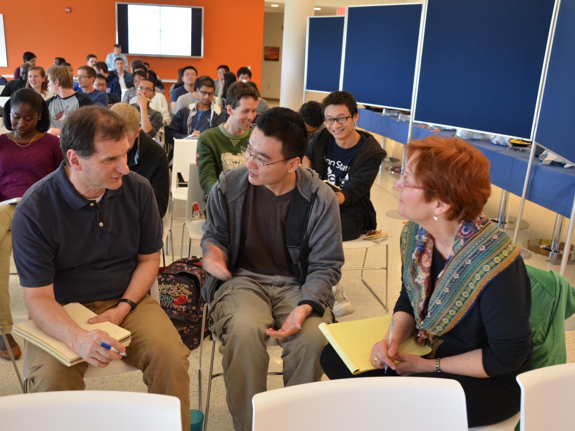 students practice pitching ideas