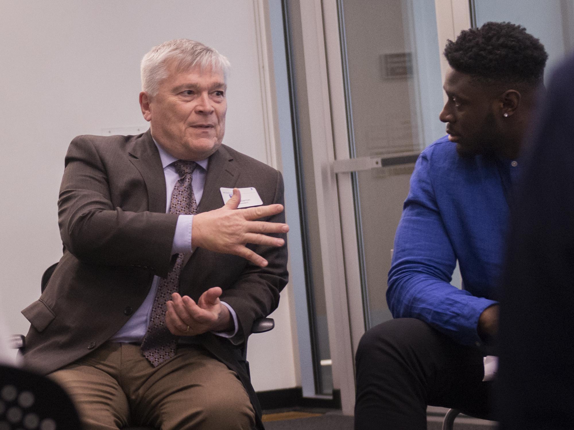 President Barron and a student