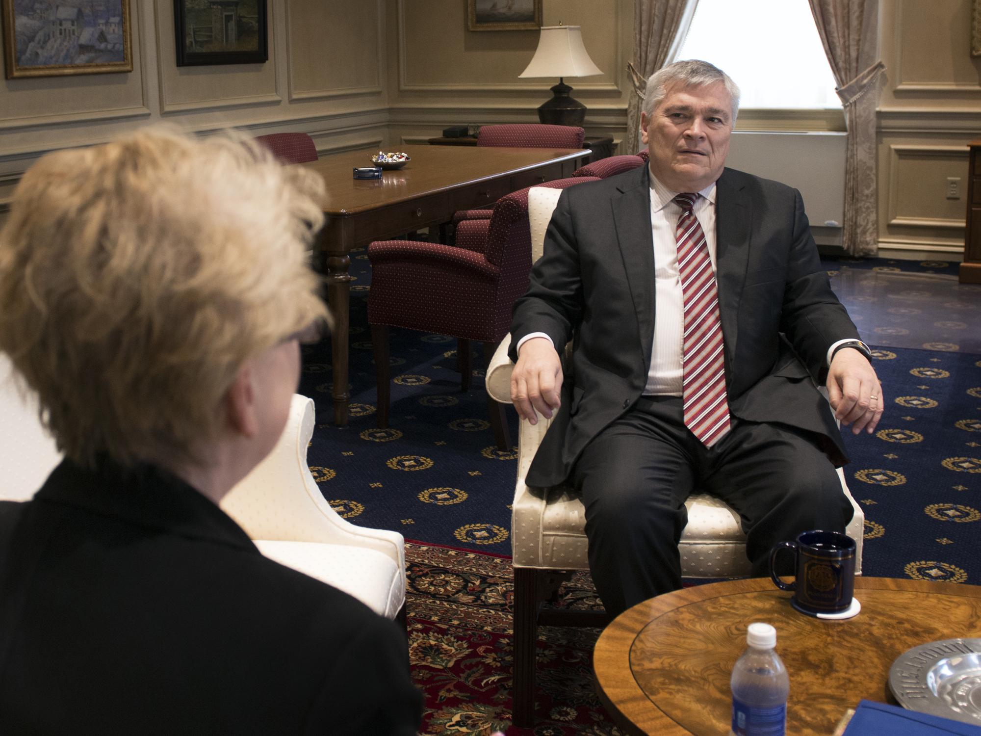 President Barron with Barbara Dewey
