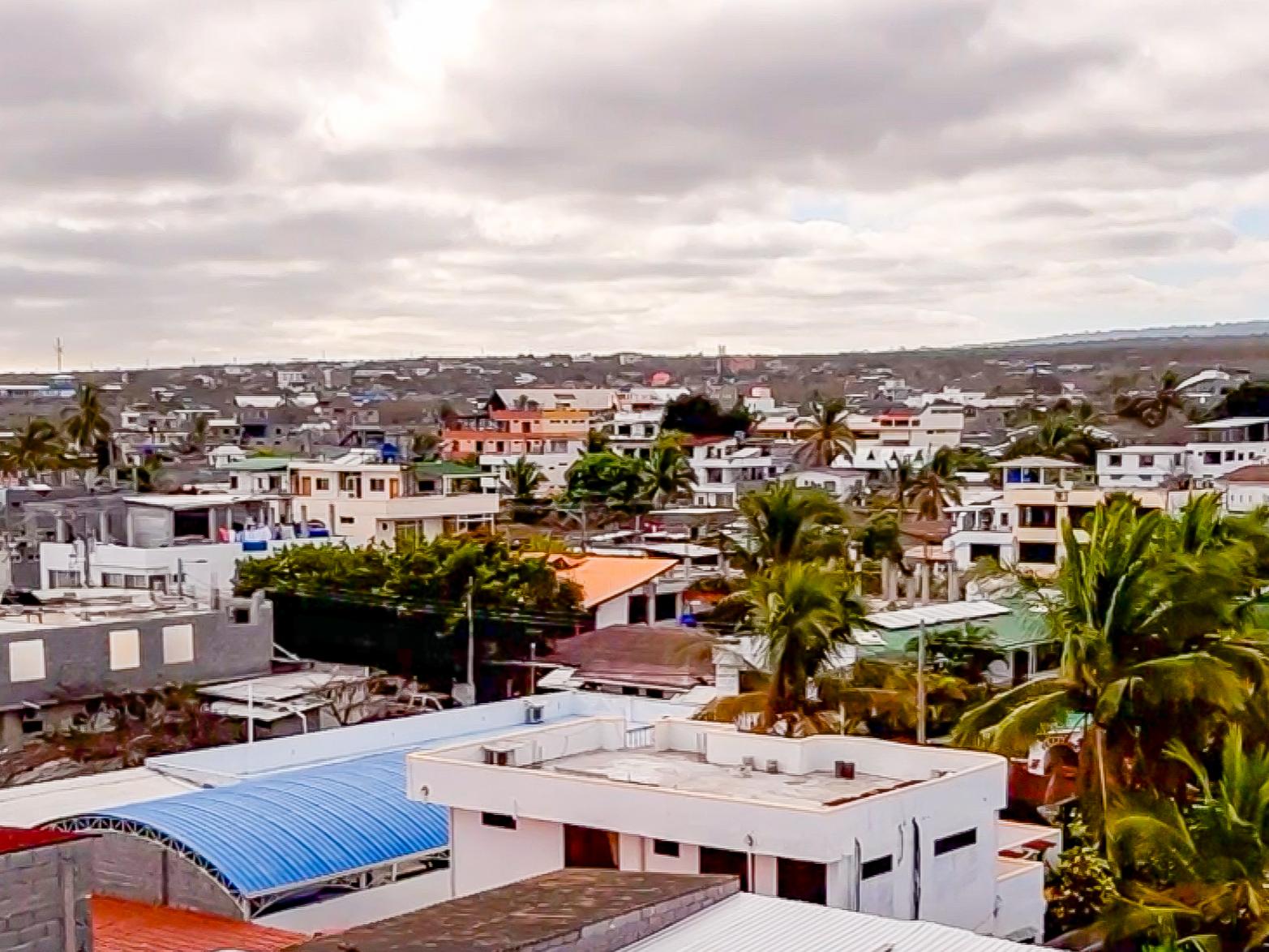 aerial view of Puerto Ayora, Santa Cruz island