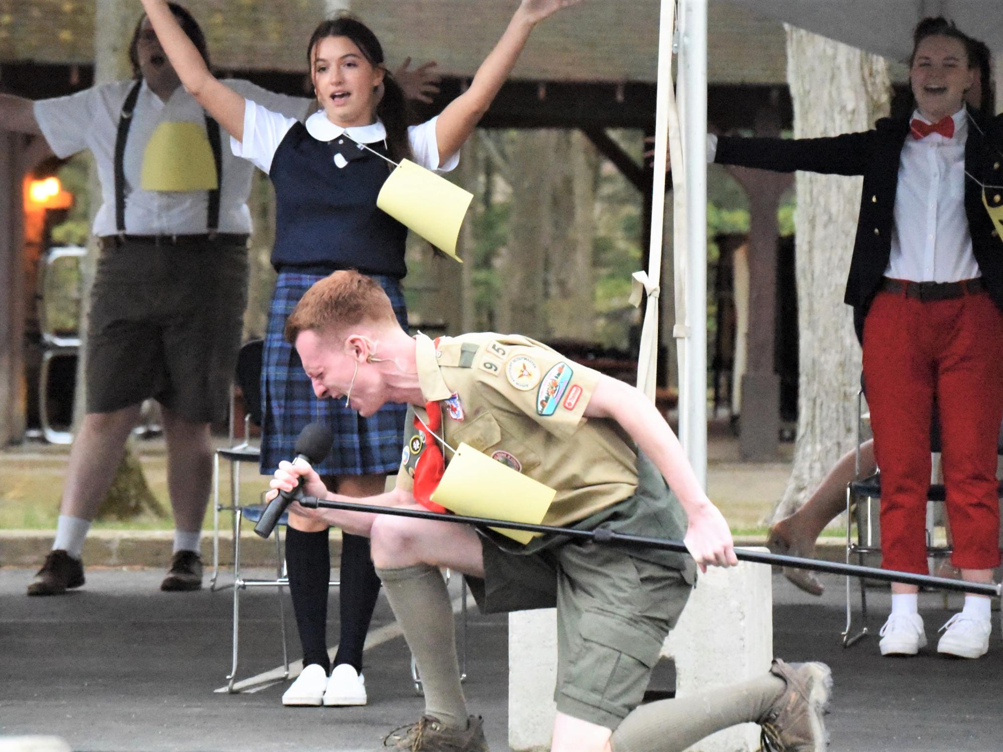 Penn State Behrend students rehearse "The 2th Annual Putnam County Spelling Bee"