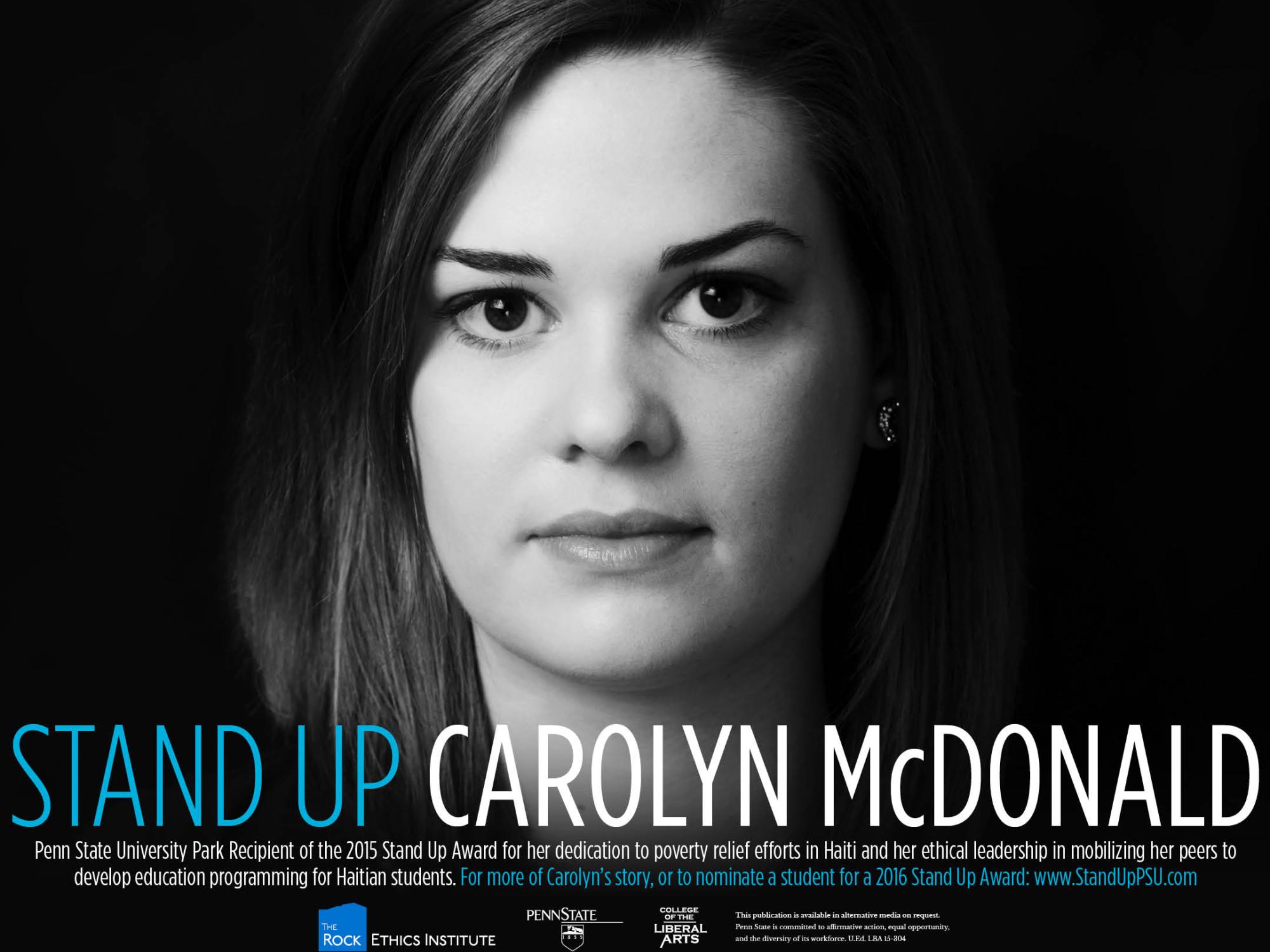 Carolyn McDonald 2015 Stand Up Award Honoree Poster