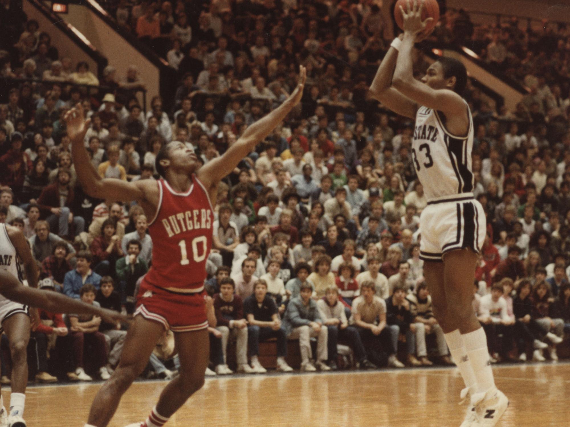 An image from a basketball game in 1984